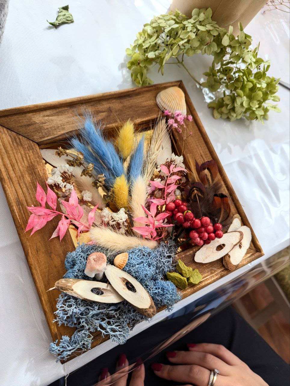 майстер клас для дорослих, картина з сухоцвітів, домашній декор своїми руками, майстер клас до великодня, пасхальний майстер клас