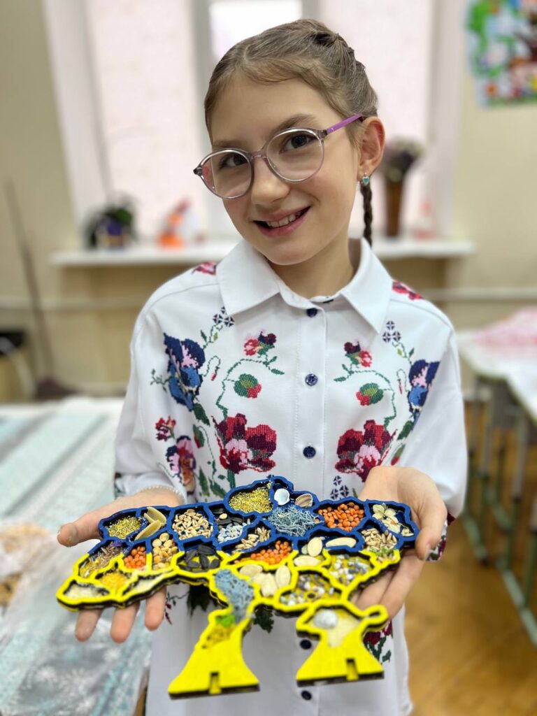 Карта України в рукаї дівчинки